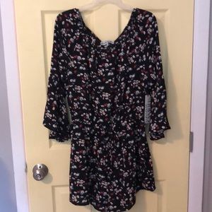 Black floral romper